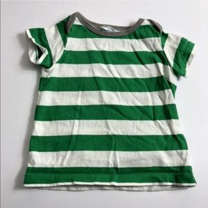 Mini Boden Striped Short Sleeve Tee Shirt Green